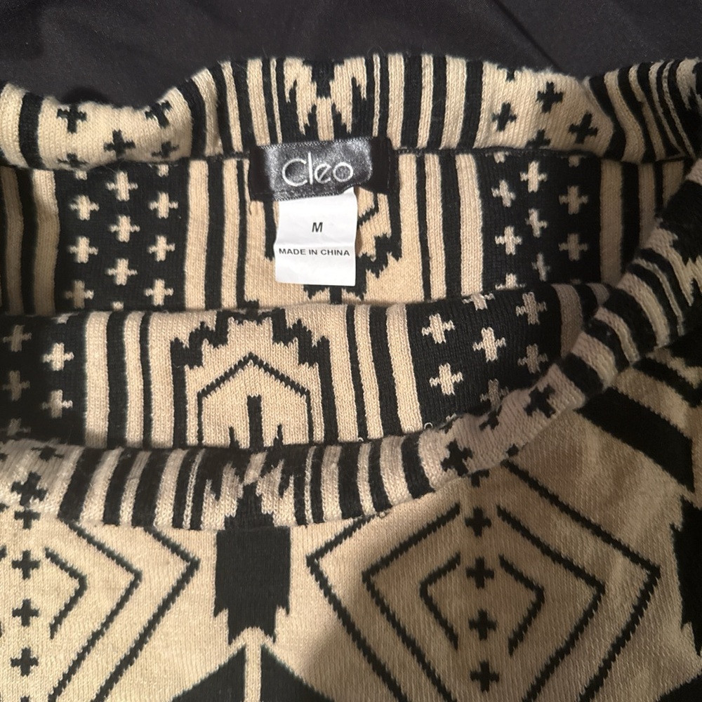 Cleo Black and Tan Patterned Top